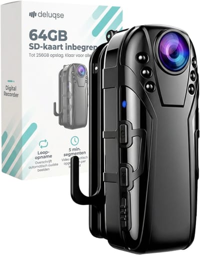 Bodycam - Actioncam - Bodycam Politie - 1080P - Infrarood - Nachtzicht - FullHD - 125º Lens - Body Camera Chest - Body Camera Police