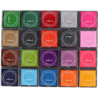 20 Kleuren DIY Schattig Kleurrijk Stempelkussen Stempelinkt voor Rubberstempel Scrapbook Decoratie
