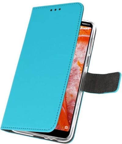 Booktype Telefoonhoesjes - Bookcase Hoesje - Wallet Case - Geschikt voor Nokia 3.1 Plus - Blauw