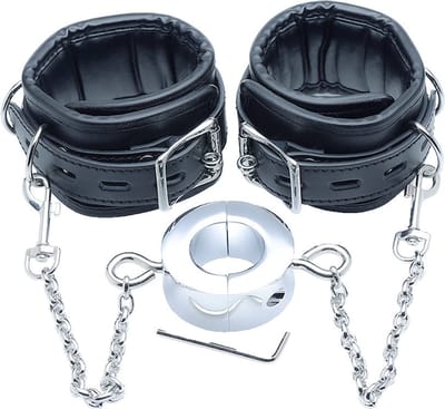 Black Label - Stainless Steel Ballstretcher w. Ankle Restraints