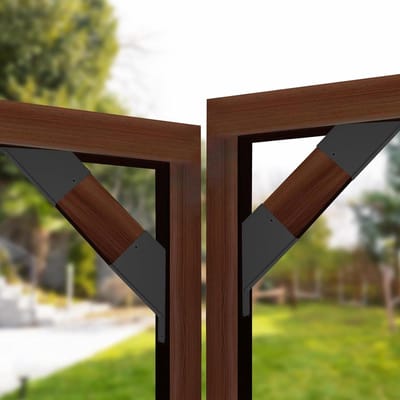 Pergola Beugel - Hoekbeugel Hout - Houten Constructie Versterken - 45 Graden Hoek - 4 stuks - Zwart