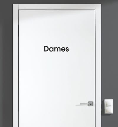 Deursticker - Dames - Zwart 13x3