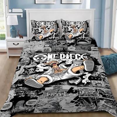 Anime Dekbedovertrek Kussensloop Beddengoedset O-Ones Pieces Luffys Volwassen Jongen Meisje Slaapkamerdecoratie Kinderen Cadeau Eenpersoons Tweepersoons Maat 70x130cm 2pcs