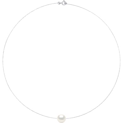 Cable Ketting Genuine Gekweekte Pearl Zoetwater Round and White 10-11mm White Gold