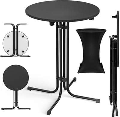 Inklapbare ronde houten statafel 80 cm – Weerbestendig voor tuin, bistro en bruiloften