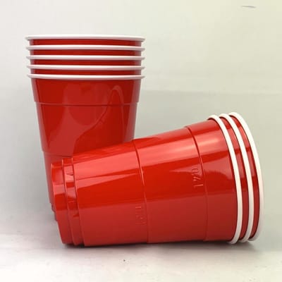 Huhtamaki Red Party Cups - 50 Stuks - Party Bekers - Red Cups - Red Party Cups - American Cups - Rood -  Beerpong Bekers 400 ml