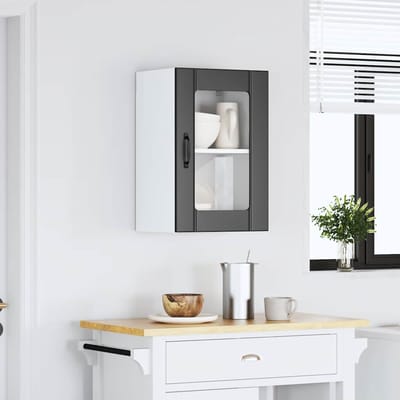 vidaXL - Keukenbovenkast - met - glazen - deur - Lucca - zwart