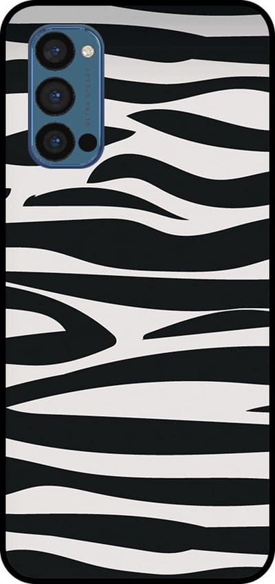 Smartphonica Telefoonhoesje Geschikt voor Oppo Reno4 Pro 5G met zebra opdruk - TPU backcover case zebra design - Zwart Wit geschikt voor Oppo Reno4 Pro 5G