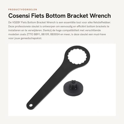 Dailygoods- Fietskransmoersleutel Hoge Compatibiliteit - Aluminium Legering - Professionele Fiets Sleutel - Schokbestendig - Duurzaam - 20,5 x 6 x 0,3 cm - Fietskrans