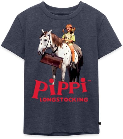 Pippi Longstocking Pippi Rijdt Op Kleine Witte Premium T Shirt Kinderen