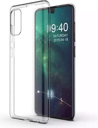 Silicone back cover Geschikt voor Samsung Galaxy A41/Transparant hoesje + gratis screenprotector