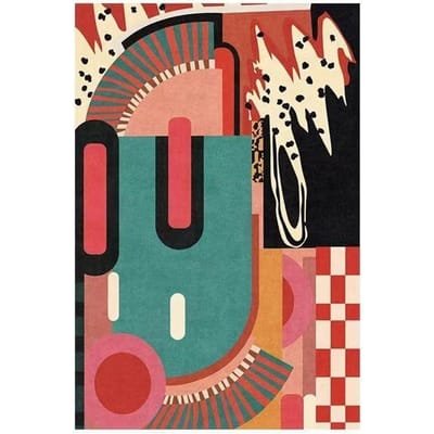 Abstract Tapijt Woonkamer Kunst Onregelmatige Kleur Huis Slaapkamer Bedmat Eenvoudig te Onderhouden Garderobe Salontafel Kleed Tapis 3.9x6.5ft(120x200cm)