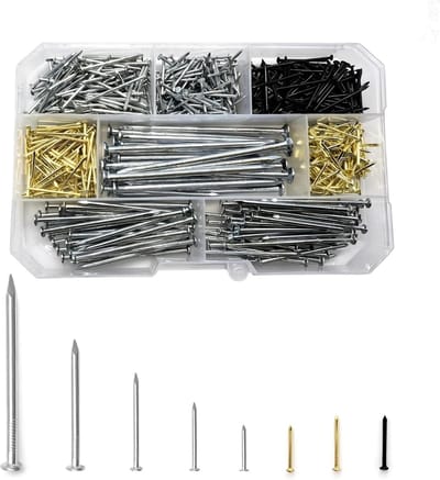 Wandnagels Set - Kleine Spijkers - Foto's Ophangen - Voor Diverse Muren - 600 Stuks
