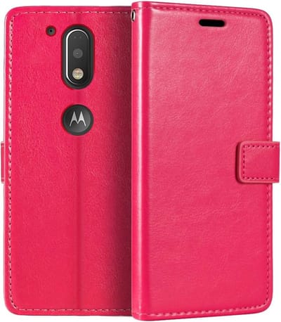 Portemonnee Book Case Hoesje Geschikt voor: Motorola Moto G4 / G4 Plus - Roze