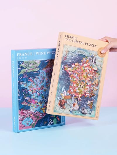 Bundel - puzzelset - 2 puzzels van 1000 stukjes - Franse kaas & Franse wijnen