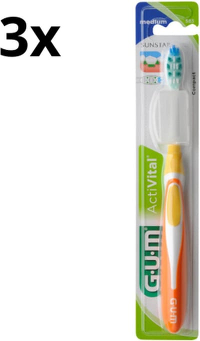 3x GUM ActiVital Tandenborstel Medium - Voordeelverpakking