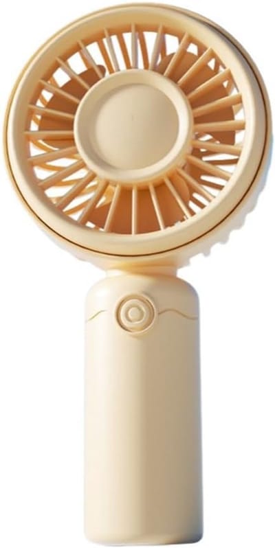 Ventilator - Handventilator - Draagbaar - Miniventilator - Oplaadbare ventilator, geschikt voor de zomer, concerten, reizen, kantoor en thuis, een geweldig cadeau voor vrouwen en meisjes (geel)
