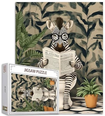 1000 Stuks Legpuzzels voor Volwassenen - Zebra Lezende Dieren Puzzel voor Thuis en Familie Activiteit