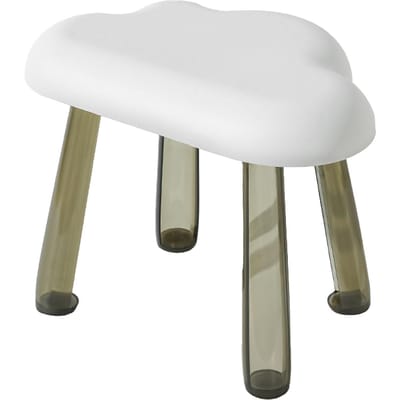 Tabouret Enfant Forme Nuage Dessus Jambes Transparentes Plastique Délicat Tabouret Cadeau Présent Décoration Intérieure blanc