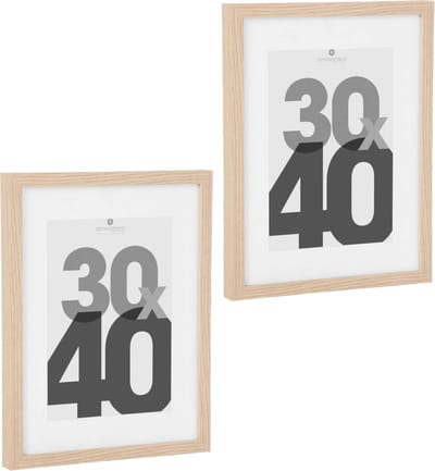 Atmosphera fotolijstje voor een foto van 30 x 40 cm - 2x - naturel - foto frame Eva - modern/strak ontwerp