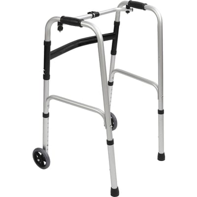 Déambulateur pliable professionnel 8 vitesses réglable en hauteur en alliage d'aluminium léger standard