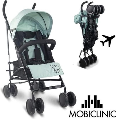 Mobiclinic Elefant - Kinderwagen – Buggy - Plooibuggy - Verstelbaar - Inklapbaar - XL mand - Max. 15kg - Met opbergmand