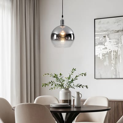 Design hanglamp met smoke glas spiegelbol - London