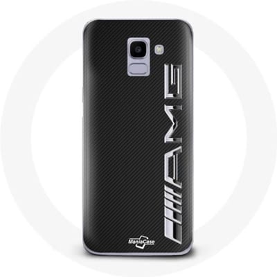 Coque pour Samsung Galaxy A8 2018 Amg Logo Carbone Texture