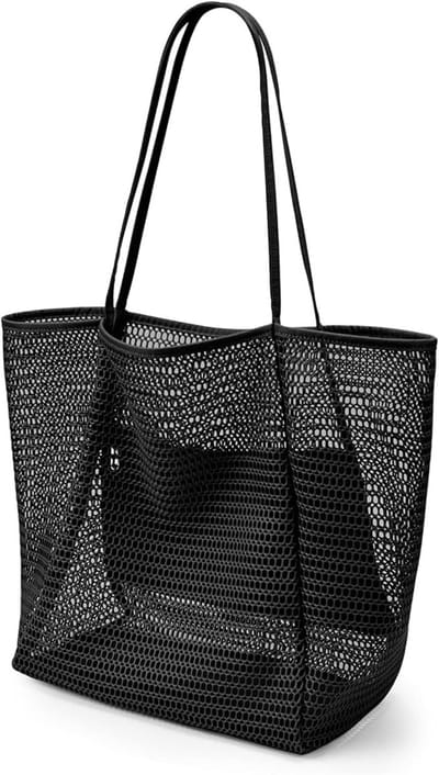 BOTC Strandtas - Casual Tote Bag - Opvouwbare MAX 23L Schoudertas - Voor Strand Picknickvakantie - Zwart