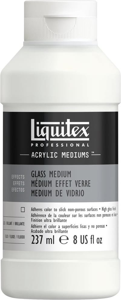 Liquitex 8870519 Professional Glass Medium 237 Fles – Hoogglanz acrylmedium voor glas & keramiek, hittefixeerbaar