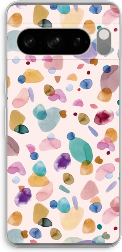 Case Company® - Hoesje geschikt voor Google Pixel 8 Pro hoesje - Terrazzo Memphis - Soft Cover Telefoonhoesje - Bescherming aan alle Kanten en Schermrand