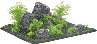Flamingo Condroz - Decoratie Vis - Ad Condroz Rots + Plant Vierhoek 29x29x10cm - 1st - 130258 - 1st