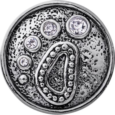 Quiges - Dames Click Button Drukknoop 18mm Zirkonia Pootafdruk - EBCM362