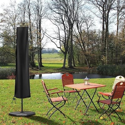 Famanu - Parasolhoes voor tuin, voor diameter 2 m, 4 m, grote terrastafelparasolhoes, waterdicht, 420D Oxford, parasolbescherming, 9 tot 11 voet, H 190 x 30/50 cm