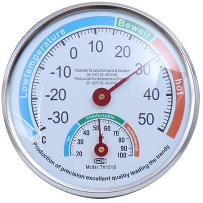 Analoge Thermometer Hygrometer - Hoge Precisie voor Binnen en Buiten - Grote Wijzerplaat