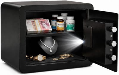 Digitale Kluis - Elektronische kluis - Waardevolle spullen bewaren - Anti-diefstal alarm - 22 Liter - Zwart