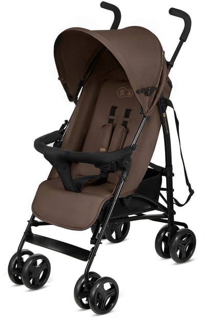 Kinderkraft TIK Kinderwagen – Lichtgewicht 6,5 kg – Verstelbare Rugleuning & Duwbeugel – Zwenkwielen – Snel Opvouwbaar – Beige - Bruin