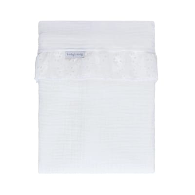 Baby's Only Wieglaken Calm - Laken voor de wieg en co-sleeper - Met ruffle - Babylaken - TOG 0.2 - Wit - 80x100 cm - Gemaakt van 100% katoen