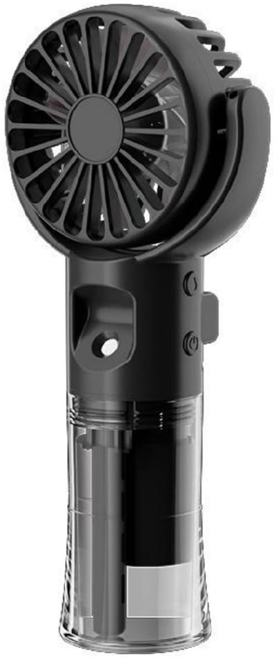 GELLDG Draagbare Ventilator met Verstuiver - 4 Snelheden USB Oplaadbaar - Geschikt voor Buiten, Kantoor en Kamperen - Kunststof - 16x7x4cm