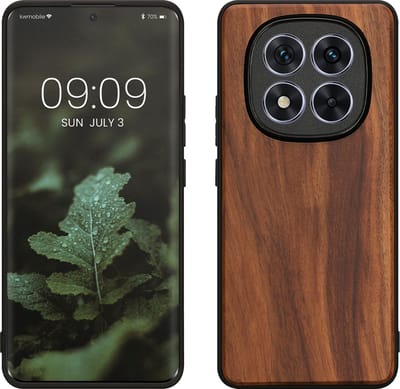 kwmobile telefoonhoesje geschikt voor Xiaomi Redmi Note 14 Pro+ 5G / Redmi Note 14 Pro Plus 5G - Hoesje met bumper in vintage bruin / bruin - Backcover - hout