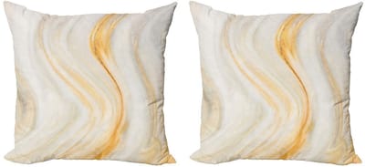 ABAKUHAUS – Psychedelisch Kussenhoes Set – 45x45 cm – Dubbelzijdig bedrukt – Oranje/Grijs