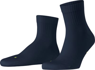 FALKE Run Rib crew eenkleurig katoen functioneel materiaal sokken unisex blauw - maat 37-38