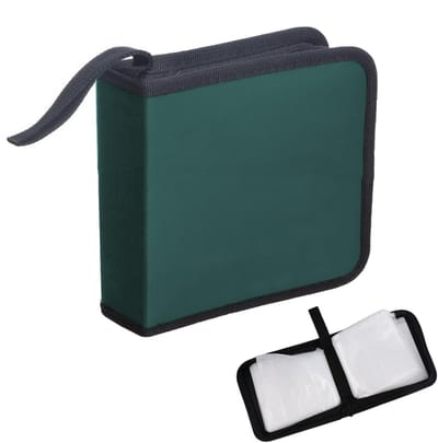 Dailygoods- CD-hoesjes met ruimte voor 40 cd's - Dubbellaags ontwerp - Oxford-stof - Transparant vak - Ritssluiting - Compact 16x15,5x5 cm - Cd-tas