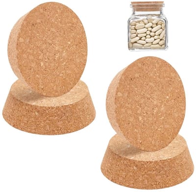 Dailygoods- Kurken Flessenstoppen 4 Stuks - Grote Taps Toelopende Stoppen - 9-11 cm - 3 cm Dik - Voor Wijnfles/Karaffen/Bierglazen - Ambachtelijke Decoratie - Wijnstopper