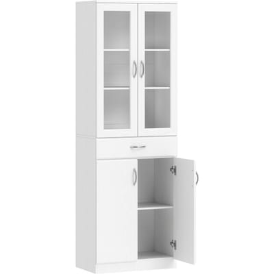 4goodz Keukenkast Buffetkast met glazen deur 60 x 35 x 180 cm - Wit
