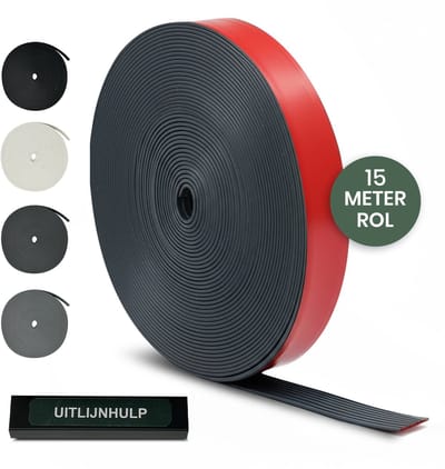STACK® Antislip Trapstrip - 15 Meter Rol - Antraciet - 28mm Breed - Antislip Tape Trap - Trapprofiel - Trapstrips - Incl. Uitlijnhulp - Voor Binnen Trap