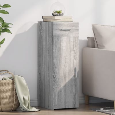 vidaXL - Dressoir - 30x42,5x93 - cm - bewerkt - hout - grijs - sonoma - eikenkleurig