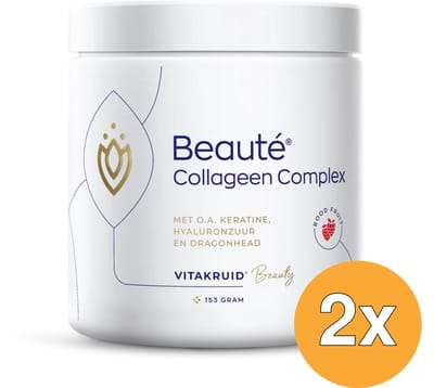 2x Vitakruid Beauté Collageen Complex Rood Fruit (154 gr)
