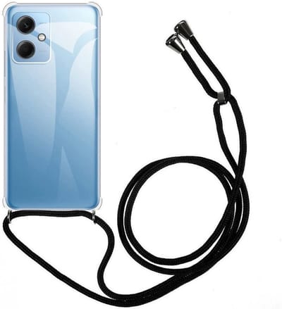 Hoesje met Koord voor de Xiaomi Redmi Note 12 5G / Poco X5 - Back Cover Schokbestendig TPU Transparant
