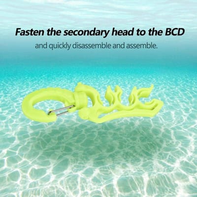 Dailygoods- Scuba Hose Houder - Dubbele BCD Slang Houder - 3 Slang Klemmen - Roestvrij Stalen Bevestigingsarm - 360° Draaiend - Eenvoudig Ontwerp - Duikaccessoire